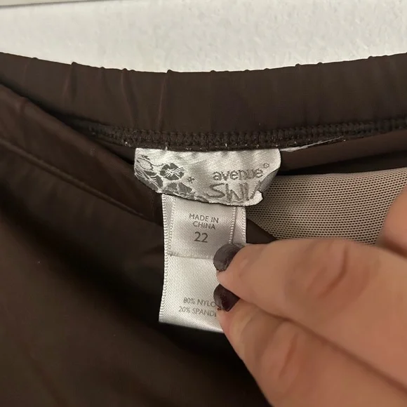 Avenue Chocolate Brown swim  Skirt - Picture 3 of 3